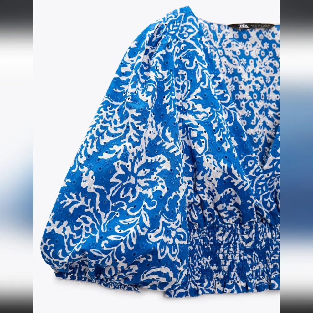 Zara Puff Sleeve Cropped Top
